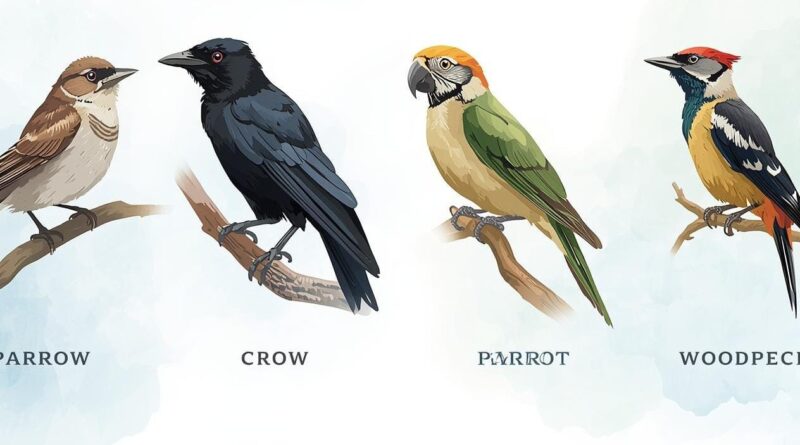 To-study-the-classification-of-Class-Aves-Sparrow-Crow-Parrot-Woodpecker